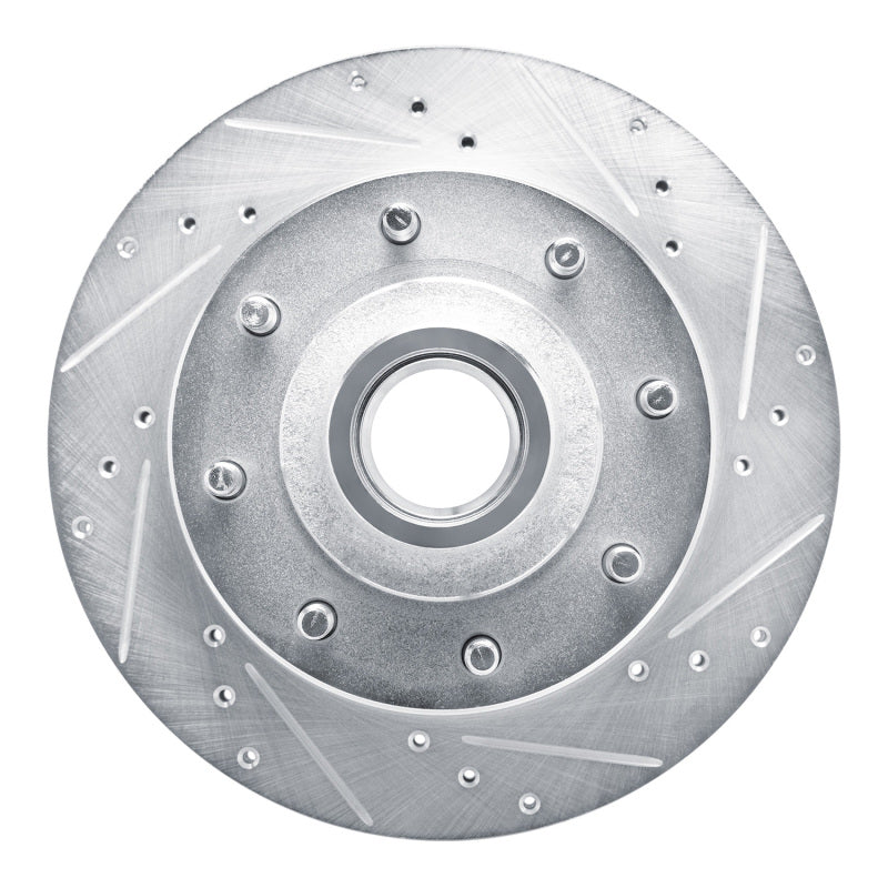 R1 80-85 Ford E-250 Econoline Club Wagon Front Right Drilled & Slotted Silver Brake Rotor
