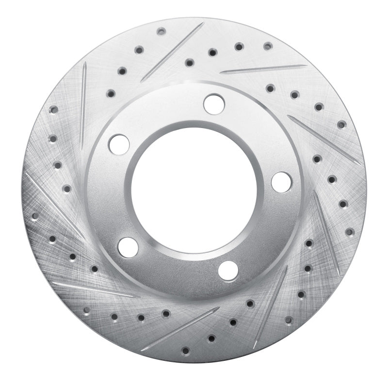 DFC 80-93 Dodge RamCharger 4WD Front Left Drilled & Slotted Silver Brake Rotor