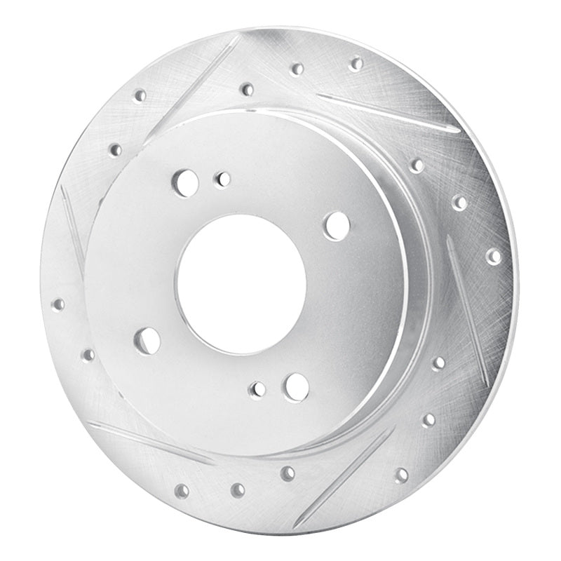 R1 82-88 Nissan 200SX Rear Left Drilled & Slotted Silver Brake Rotor