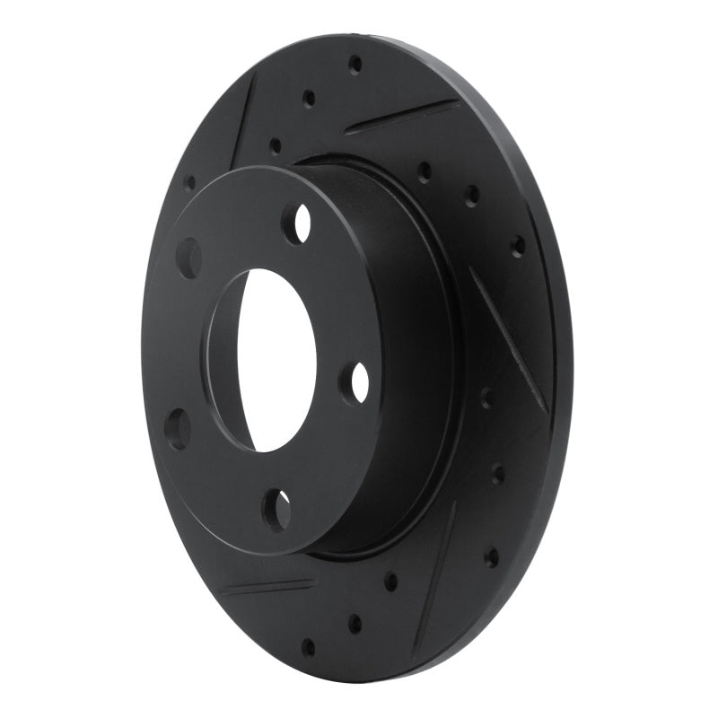R1 85-00 Audi 5000CS Turbo Quattro Rear Left Drilled & Slotted Black Brake Rotor