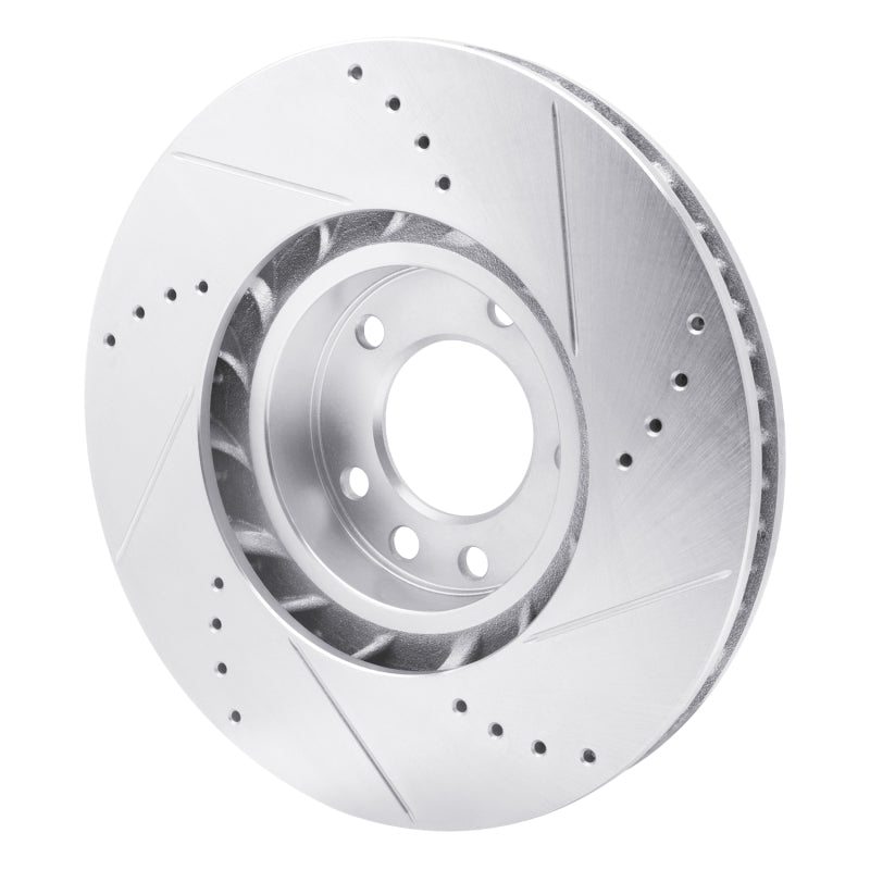 DFC 11-18 Porsche Cayenne Right Front Drilled & Slotted Silver Brake Rotor