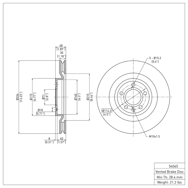R1 11-14 Ford Mustang Front Brake Rotor