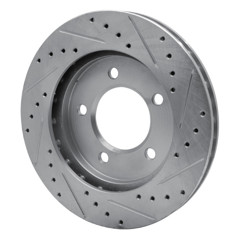 R1 97-02 Ford Expedition Front Left Drilled & Slotted Silver Brake Rotor