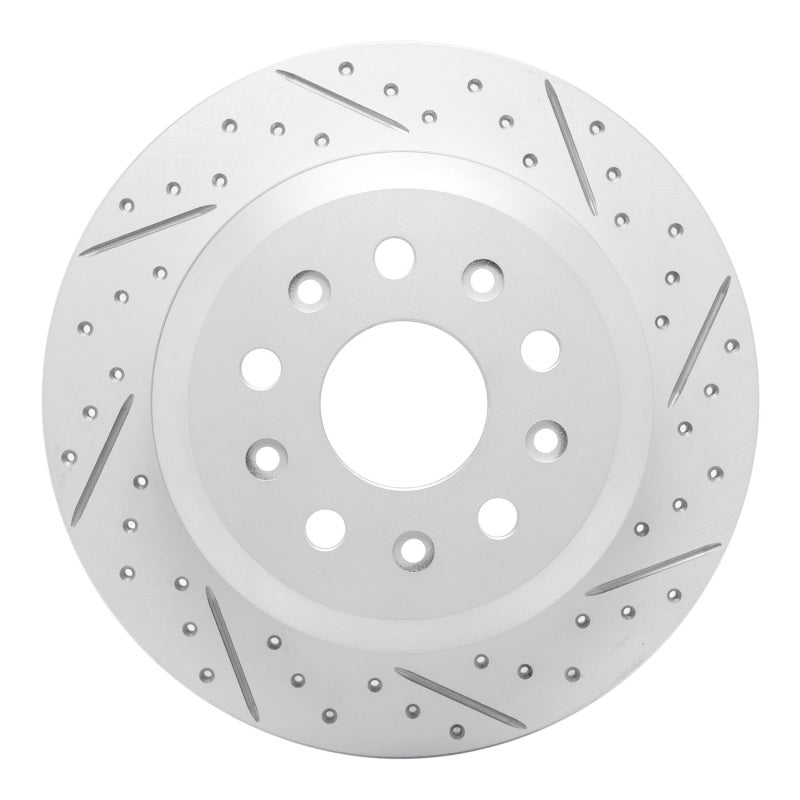 R1 18-25 Jeep Wrangler Rear Right Drilled & Slotted Geo-Carbon Rotor