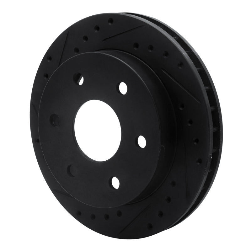 R1 1988-2000 Cadillac Escalade Front Left Drilled & Slotted Black Brake Rotor