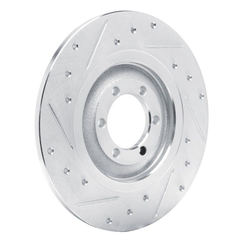 R1 75-79 Alfa Romeo Sport Rear Left Drilled & Slotted Silver Brake Rotor