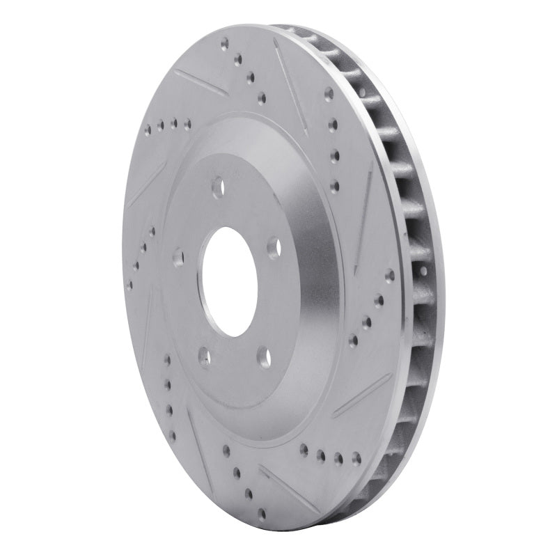 R1 97-09 Cadillac XLR Left Front Drilled & Slotted Silver Brake Rotor