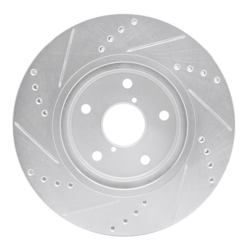 R1 19-24 Subaru Forester Front Right Drilled & Slotted Silver Brake Rotor