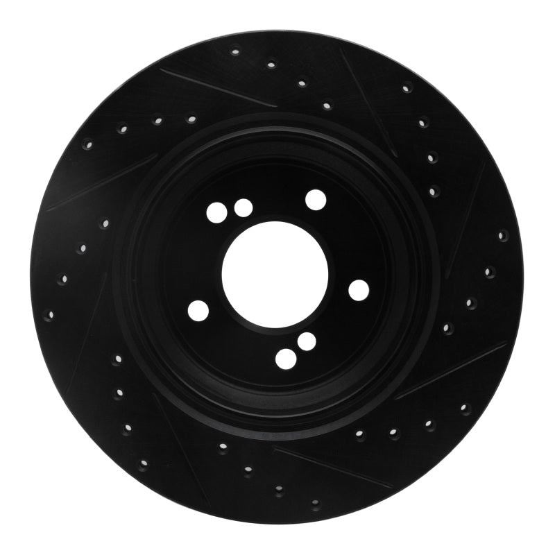 R1 00-06 BMW M5 Rear Left Drilled & Slotted Black Brake Rotor