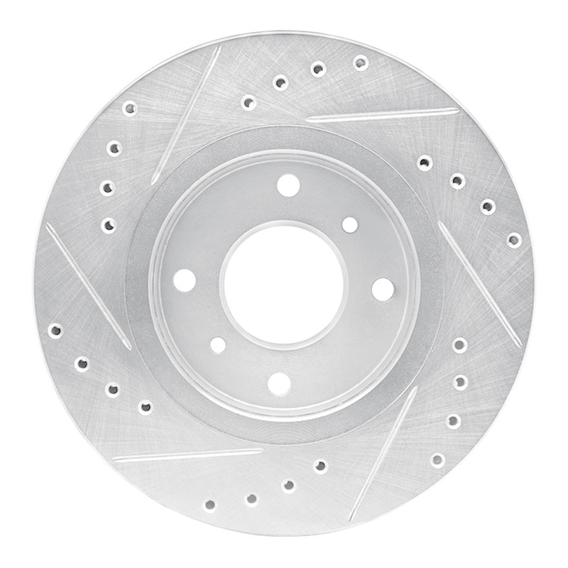 DFC 90-92 Infiniti M30 Front Right Drilled & Slotted Silver Brake Rotor