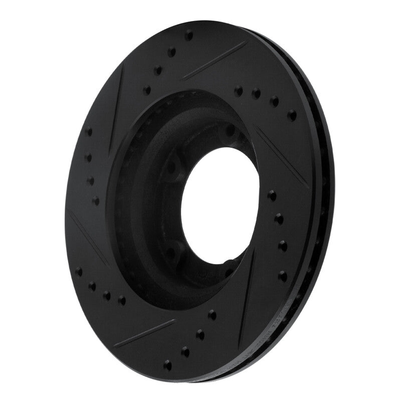 R1 89-08 Toyota Hilux (Mexico) Front Right Drilled & Slotted Black Brake Rotor