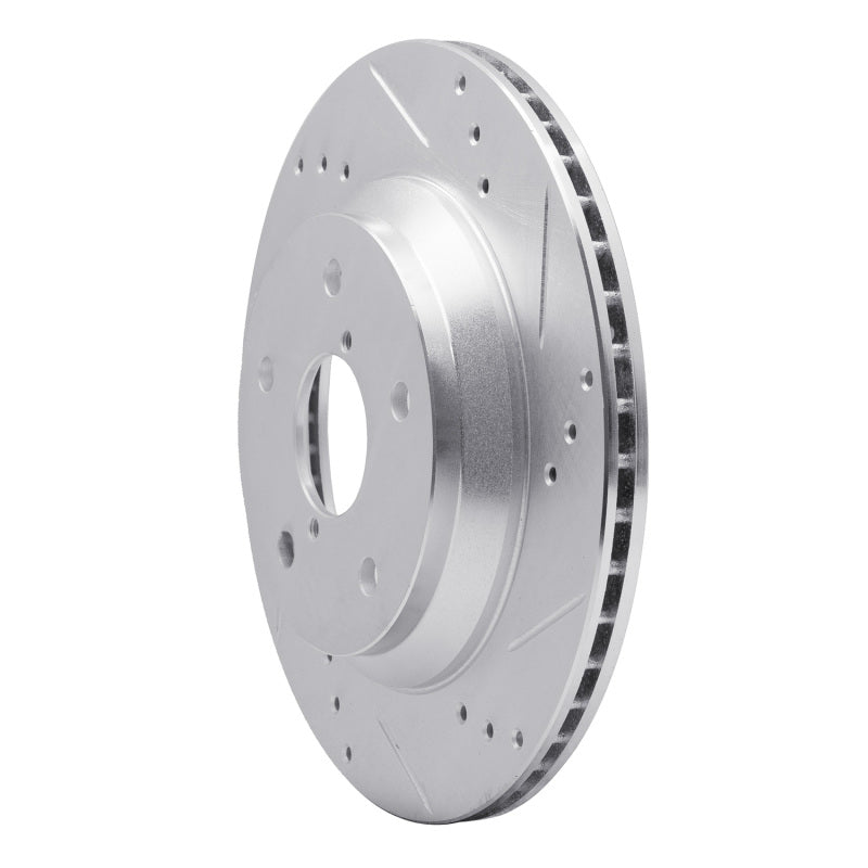 R1 19-25 Subaru Crosstrek Rear Right Drilled & Slotted Silver Brake Rotor