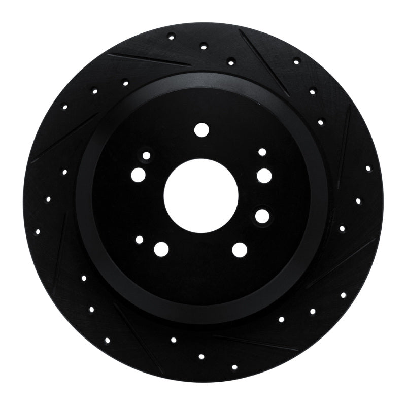 R1 14-16 Acura MDX Rear Right Drilled & Slotted Black Brake Rotor