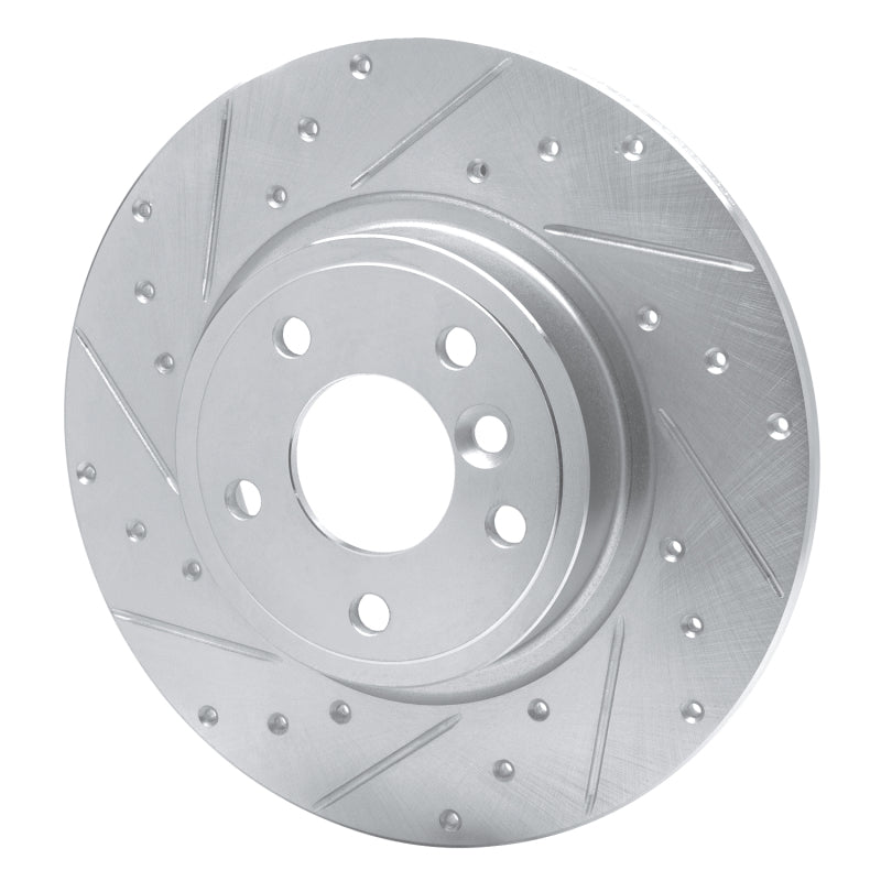 DFC 17-19 Jaguar XE Rear Left Drilled & Slotted Silver Brake Rotor