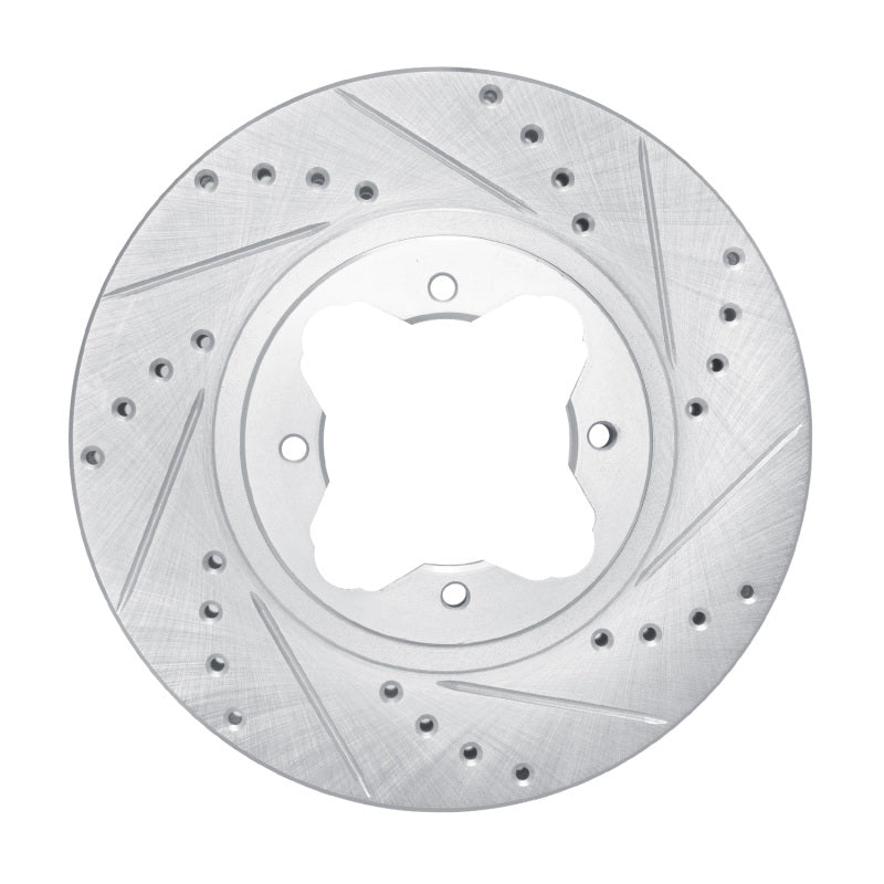 R1 91-97 Acura CL Front Right Drilled & Slotted Silver Brake Rotor