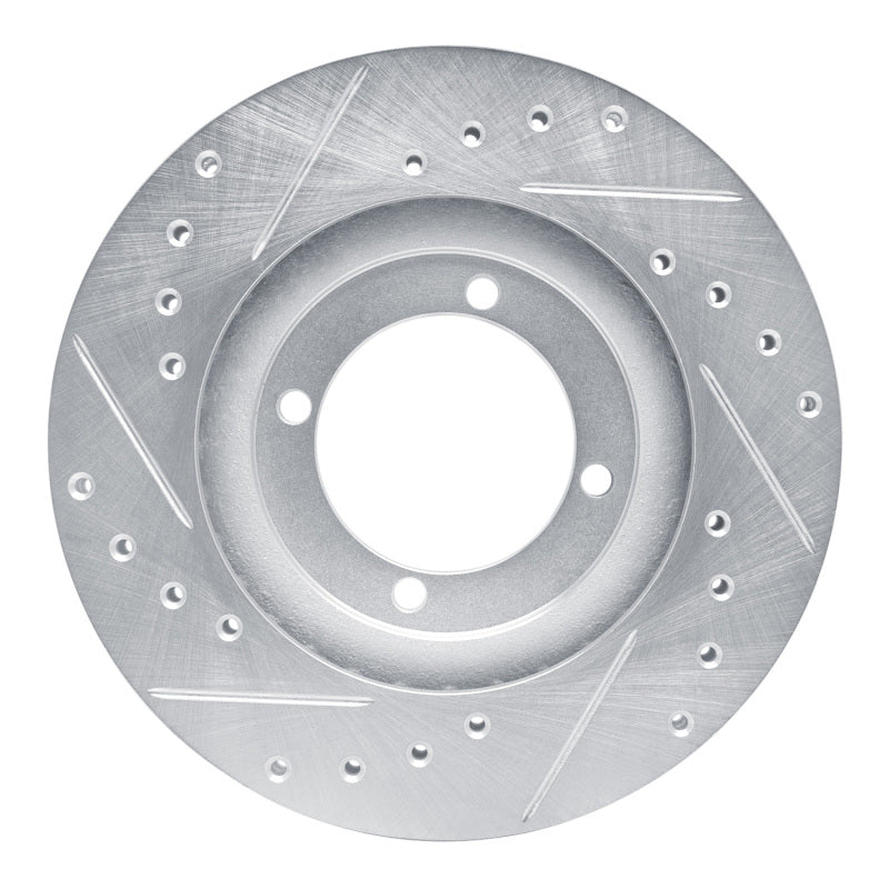 DFC 92-98 Hyundai Tiburon Front Right Drilled & Slotted Silver Brake Rotor