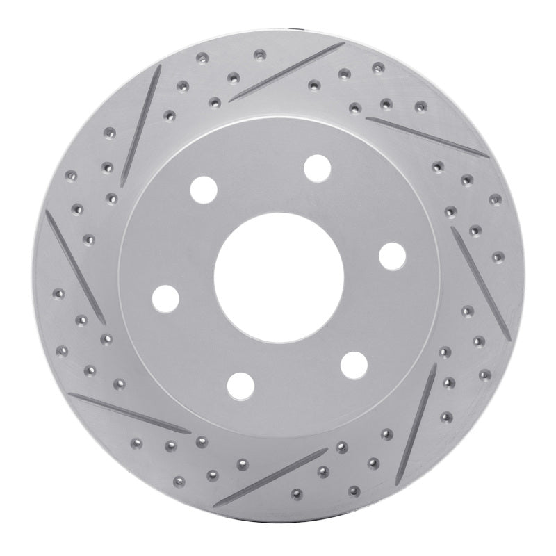 R1 04-09 Cadillac Srx Rear Left Drilled & Slotted Geo-Carbon Rotor
