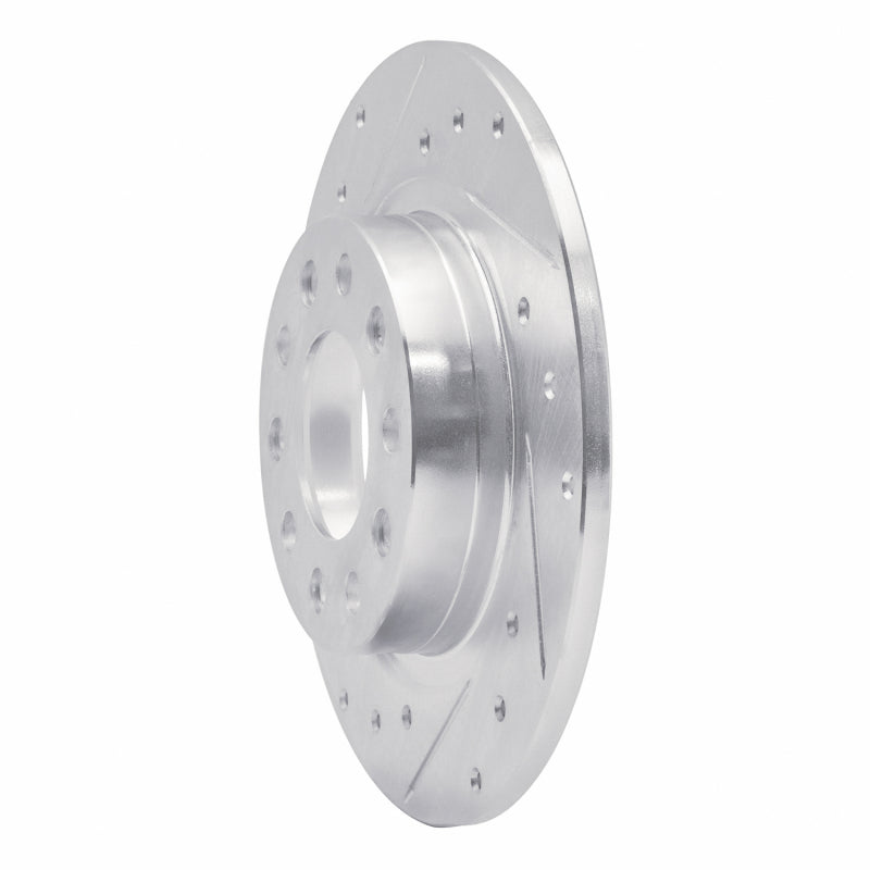 R1 13-16 Dodge DART Rear Left Drilled & Slotted Silver Brake Rotor