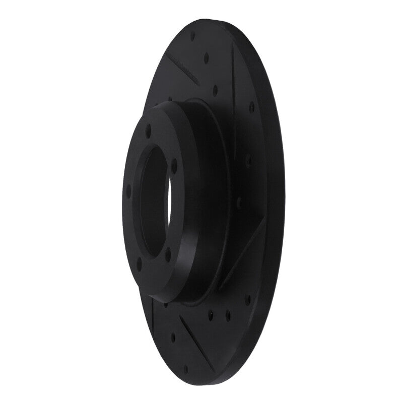 R1 75-83 Toyota Pickup Front Right Drilled & Slotted Black Brake Rotor