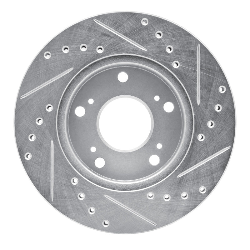 DFC 02-15 Acura RSX Front Left Drilled & Slotted Silver Brake Rotor