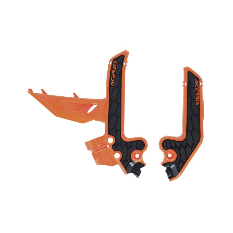 Acerbis 2025 KTM SX85/ GasGas MC85 Frame Guards- X-Grip - 16 Orange/Black