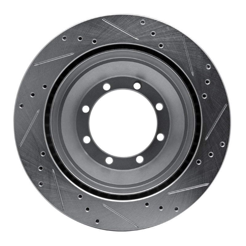 R1 08-20 Ford E-Super Duty Rear Left Drilled & Slotted Silver Brake Rotor
