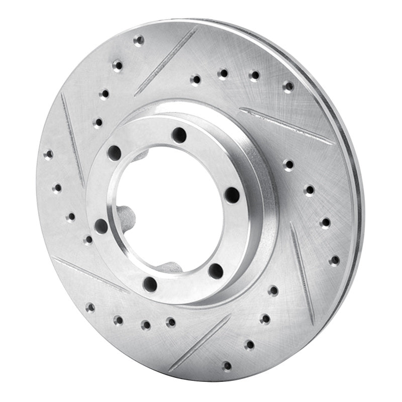 DFC 81-87 Mitsubishi Raider Front Left Drilled & Slotted Silver Brake Rotor
