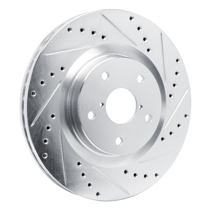 R1 2020-2025 Subaru Impreza Front Right Drilled & Slotted Silver Brake Rotor