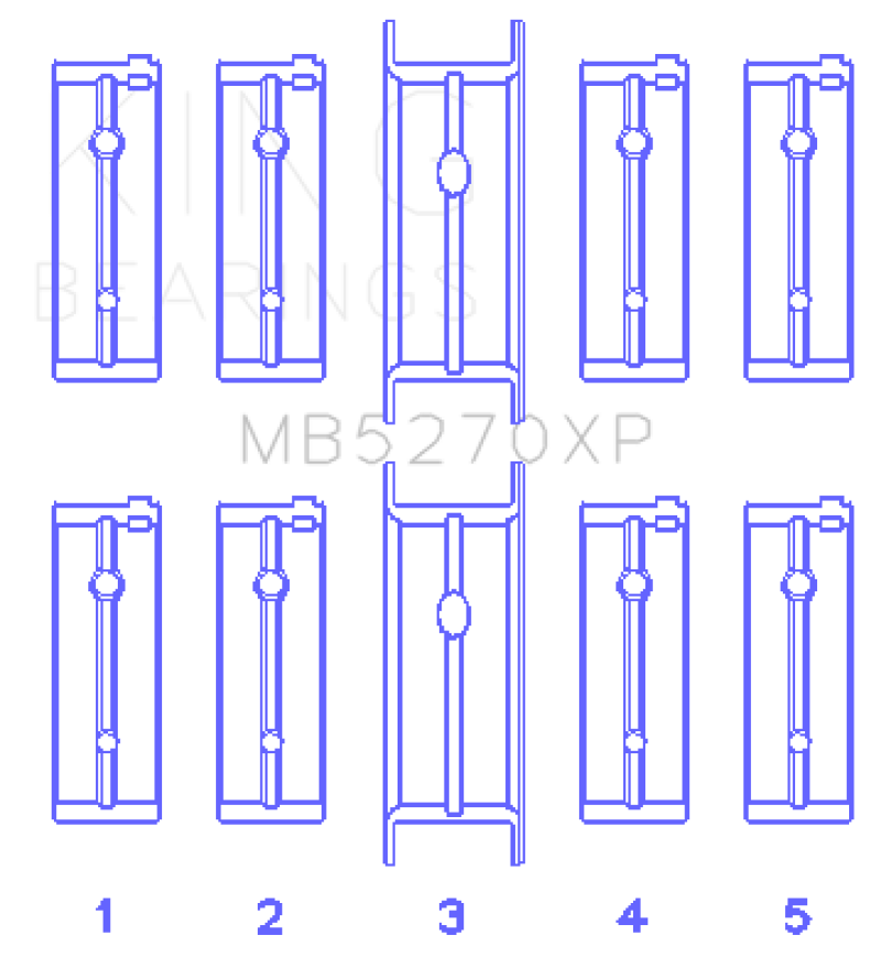 King Engine Bearings 03-05 Dodge Neon SRT4 2.4L (Size .025 Oversized) Performance Main Bearing Set