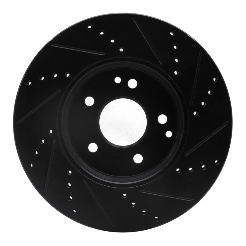R1 96-11 Chrysler Crossfire Front Left Drilled & Slotted Black Brake Rotor