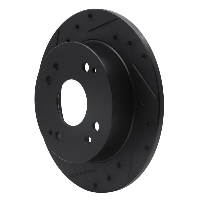 R1 92-97 Acura CL Rear Left Drilled & Slotted Black Brake Rotor
