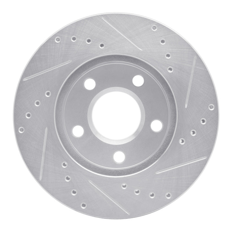 R1 87-90 Chrysler Town & Country Front Left Drilled & Slotted Silver Brake Rotor