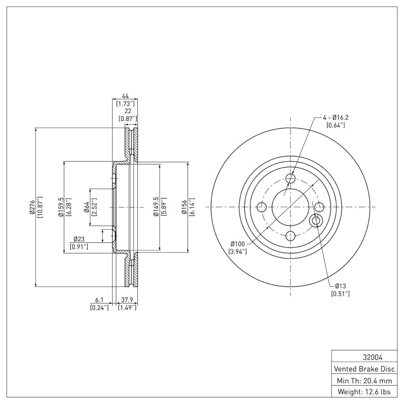 DFC 02-08 Mini Cooper (Excl Clubman) Front Brake Rotor