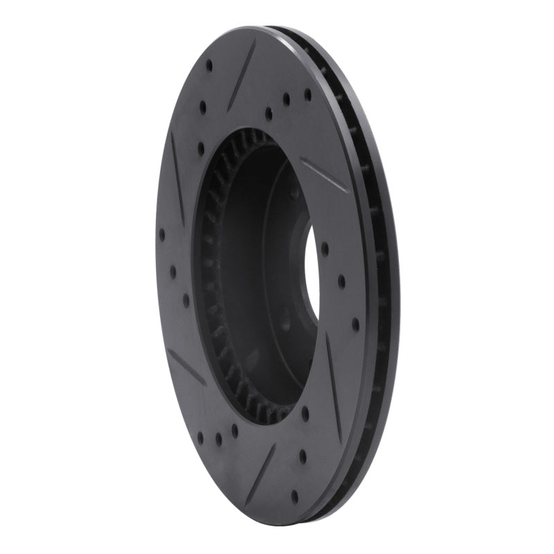 R1 95-00 Nissan Sentra Front Right Drilled & Slotted Black Brake Rotor