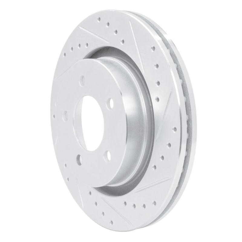 R1 99-04 Chrysler 300M Front Right Drilled & Slotted Silver Brake Rotor