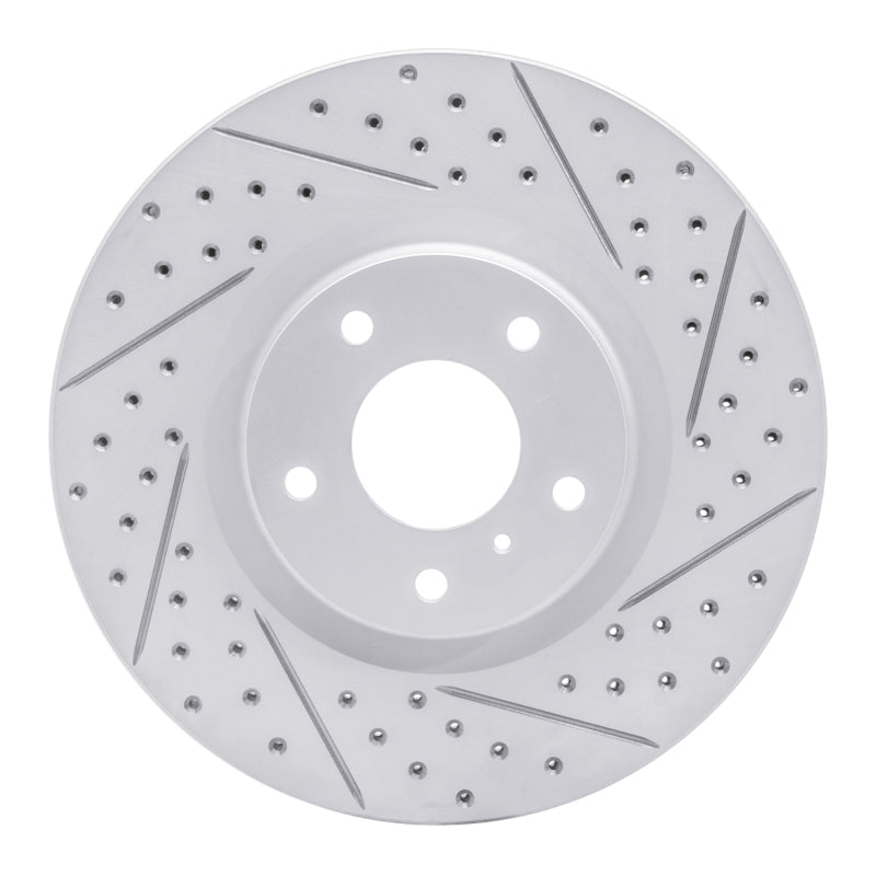 R1 03-23 Infiniti FX35 Front Right Drilled & Slotted Geo-Carbon Rotor