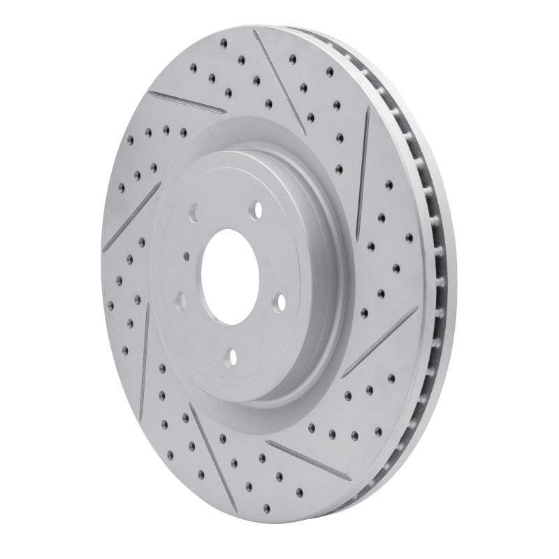 R1 08-25 Infiniti Q70L Front Right Drilled & Slotted Geo-Carbon Rotor
