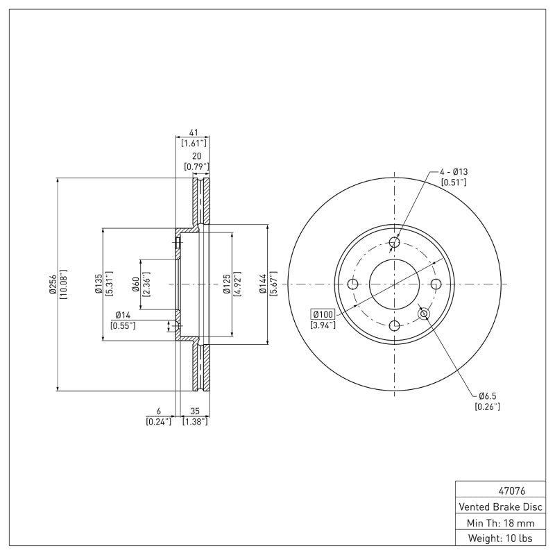DFC 16-22 Chevrolet Spark (USA/Canada) Front Brake Rotor