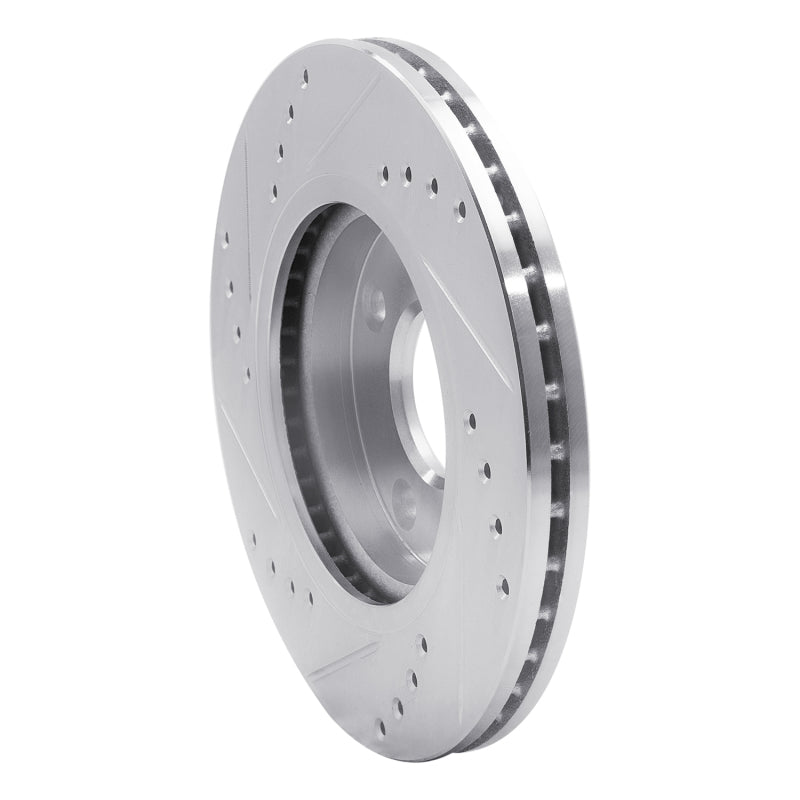 R1 11-19 Ford Fiesta (USA/Canada) Front Right Drilled & Slotted Silver Brake Rotor