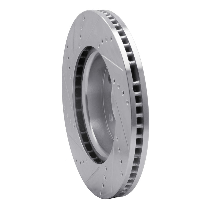 R1 05-07 Land Rover LR3 Front Right Drilled & Slotted Silver Brake Rotor