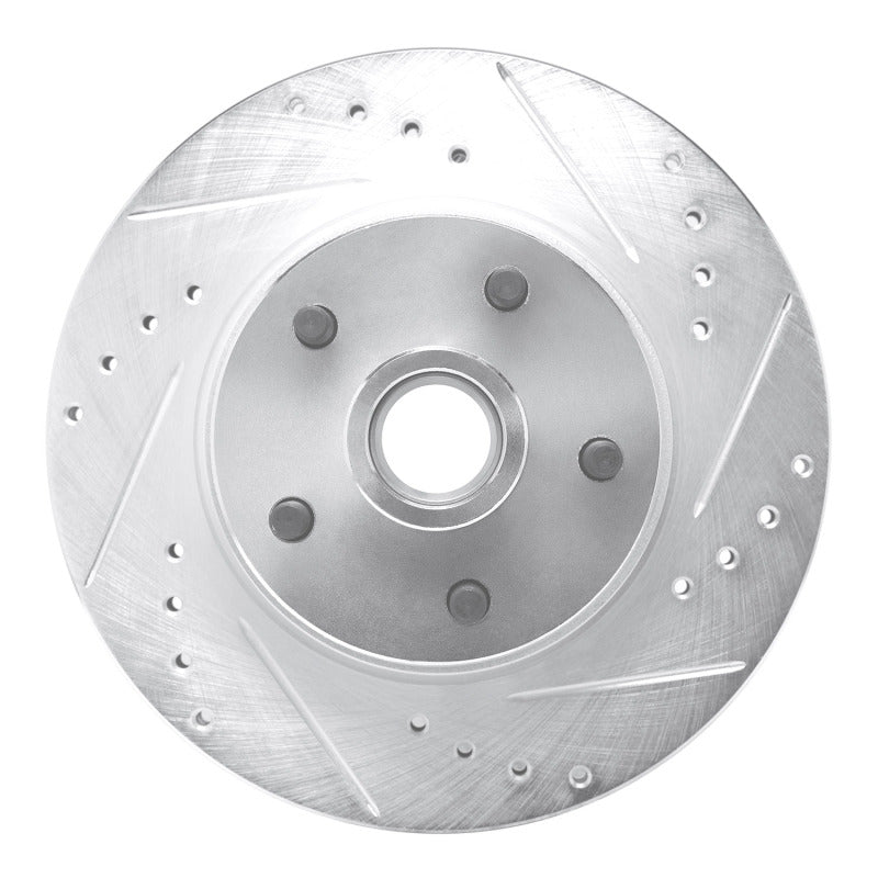 R1 1968-1973 Ford Country SQUIRE Front Right Drilled & Slotted Silver Brake Rotor