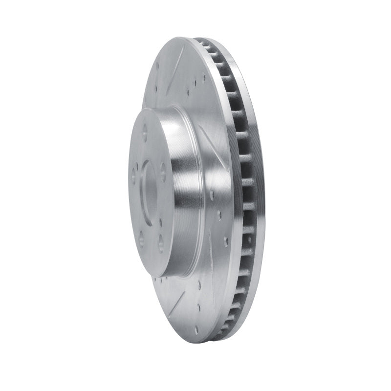 R1 10-17 Lexus CT200H Front Left Drilled & Slotted Silver Brake Rotor