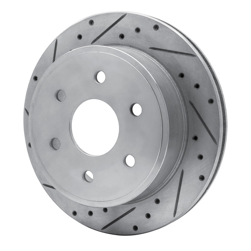 R1 03-05 Chevrolet Express 2500 Rear Left Drilled & Slotted Silver Brake Rotor