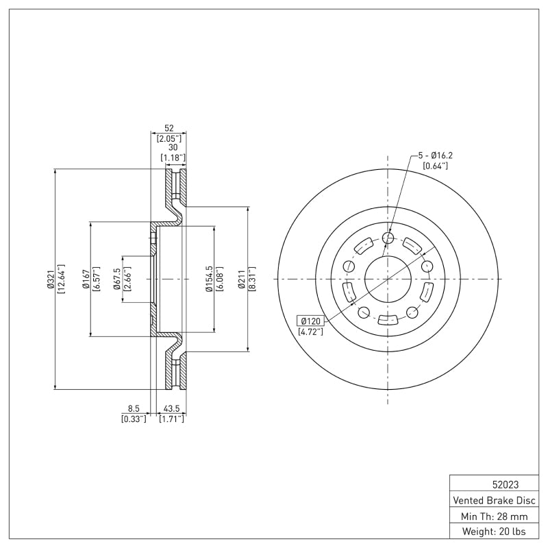 R1 08-09 Pontiac G8 Front Brake Rotor