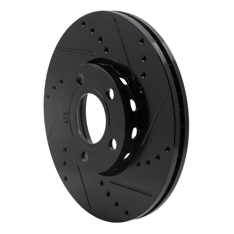 R1 92-08 Audi A4 (USA/Canada) Front Right Drilled & Slotted Black Brake Rotor