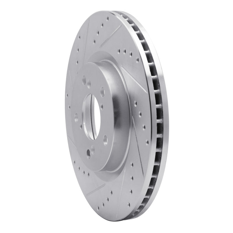 R1 09-14 Acura TL Front Left Drilled & Slotted Silver Brake Rotor