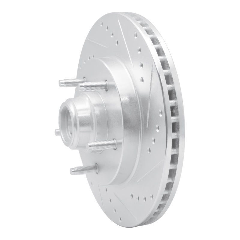 R1 97-99 Ford F-150 RWD Front Right Drilled & Slotted Silver Brake Rotor