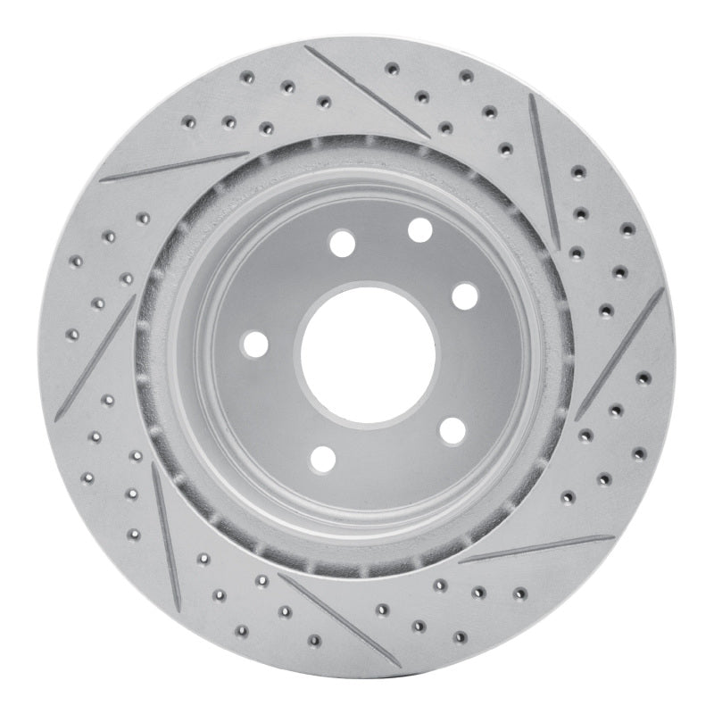 R1 05-25 Infiniti G37 Rear Left Drilled & Slotted Geo-Carbon Rotor