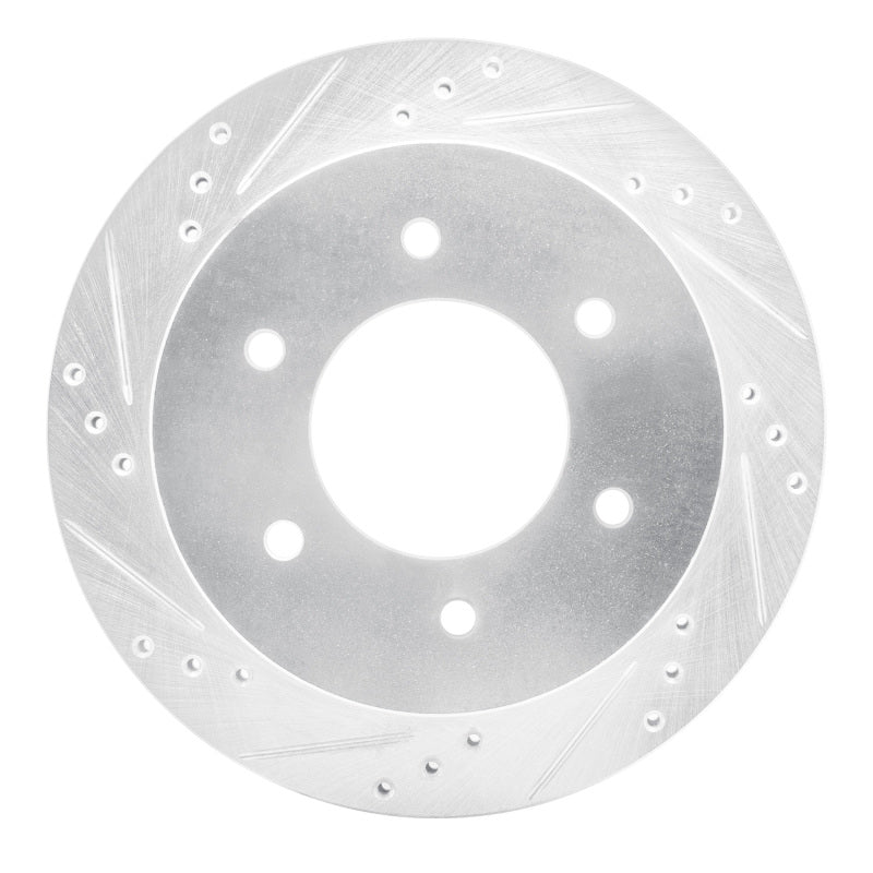 DFC 15-17 Mitsubishi Montero Limited (Mexico) Rear Left Drilled & Slotted Silver Brake Rotor