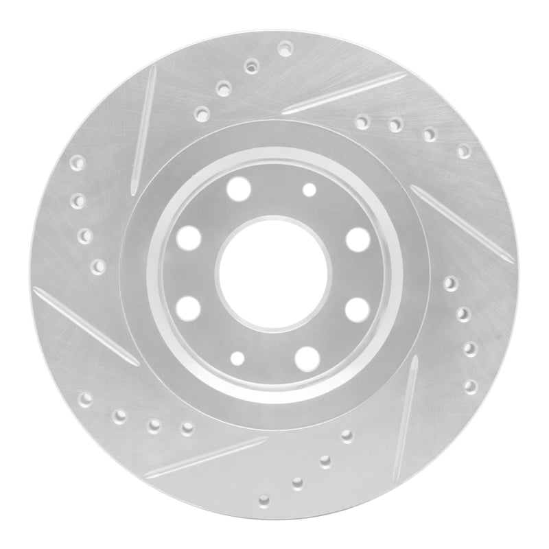 R1 04-17 Chevrolet AVEO (USA/Canada) Front Right Drilled & Slotted Silver Brake Rotor